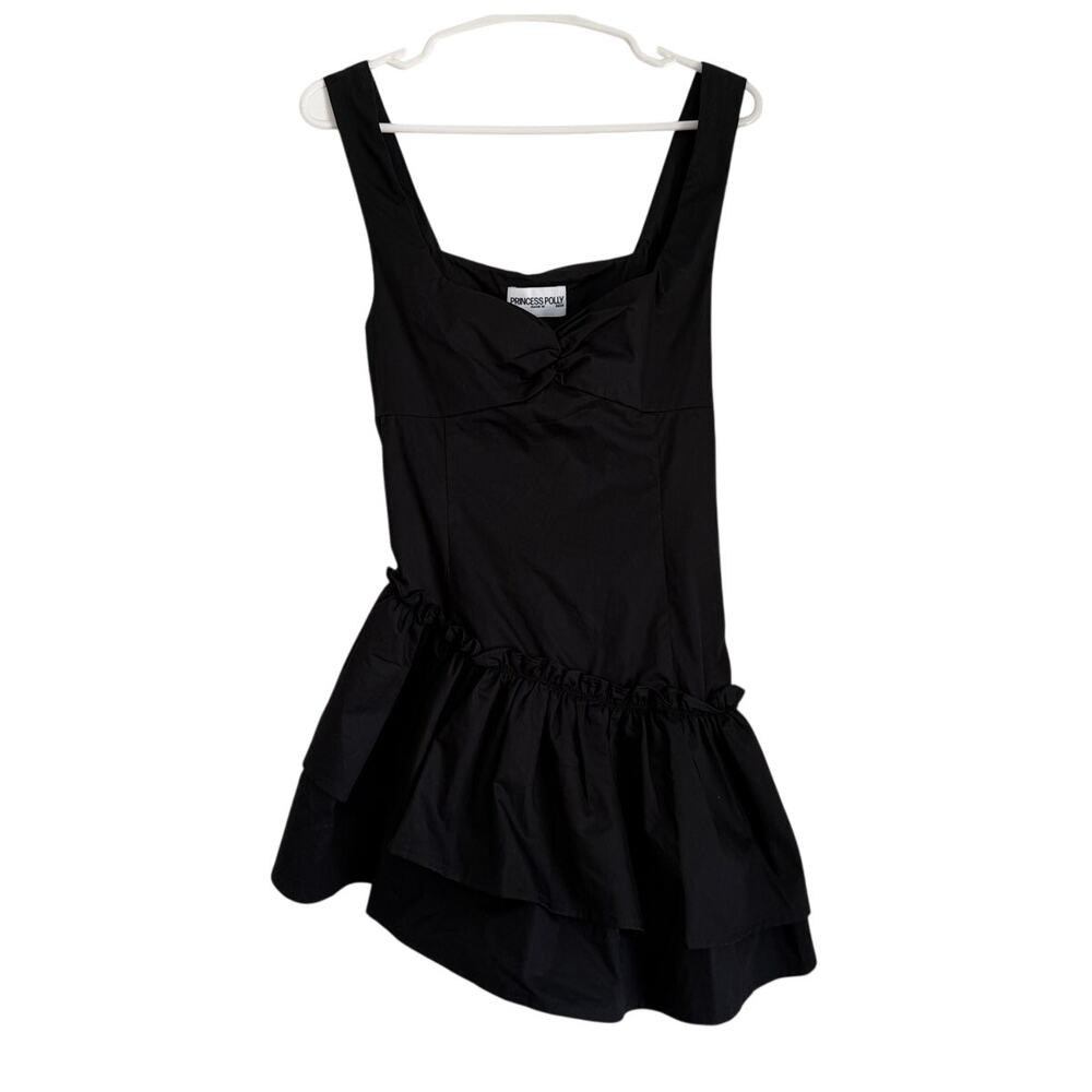 NWOT Princess Polly Shantelle Asymmetrical Romper Dress, Black, US 6
